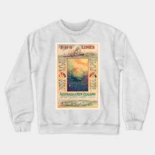 FHS Lines Australia Vintage Poster 1906 Crewneck Sweatshirt